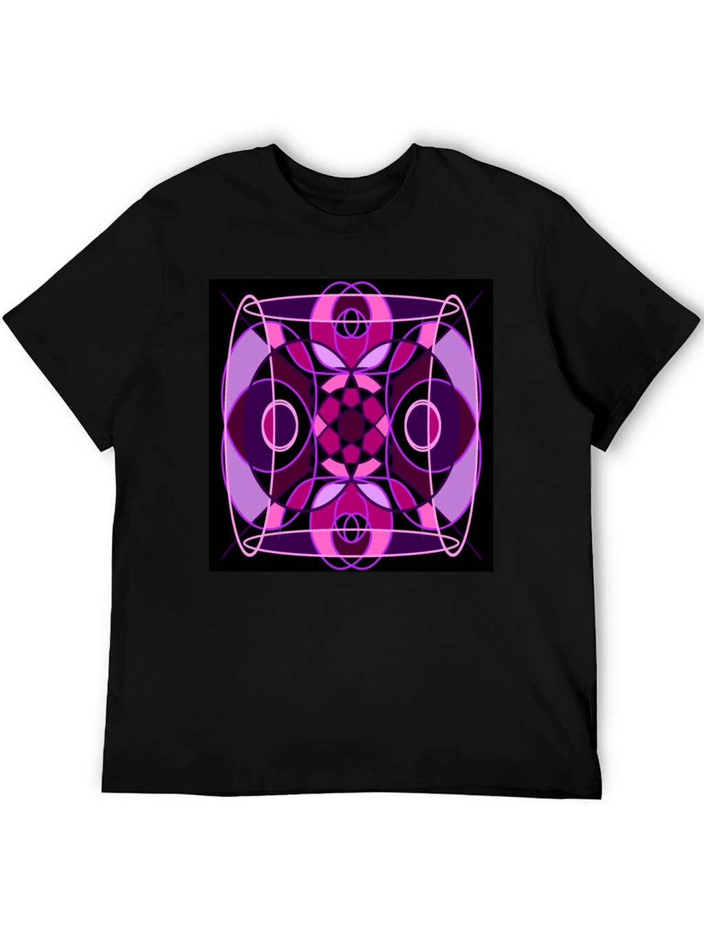 Abstract Geometric Design Black T-Shirt