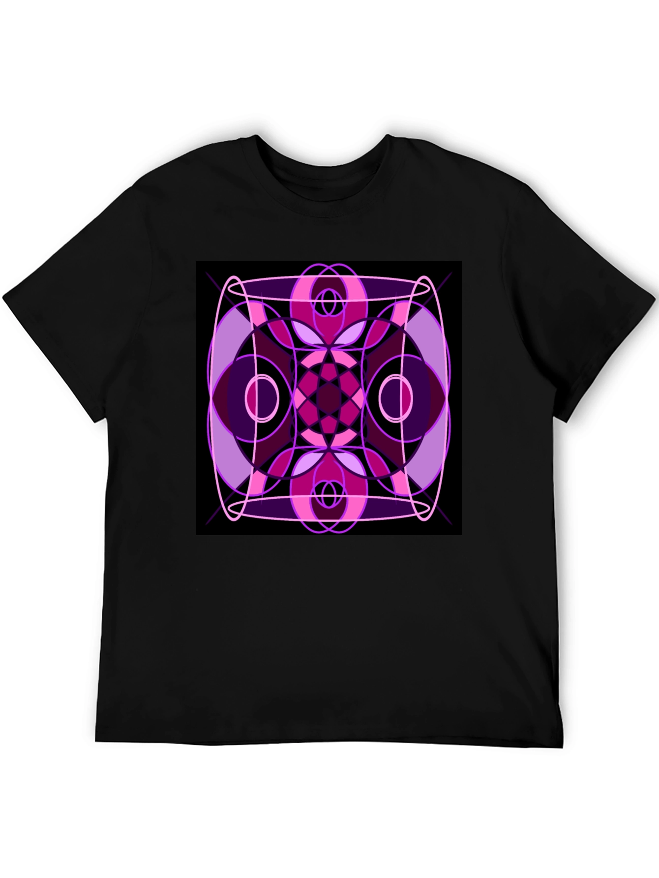 Abstract Geometric Design Black T-Shirt