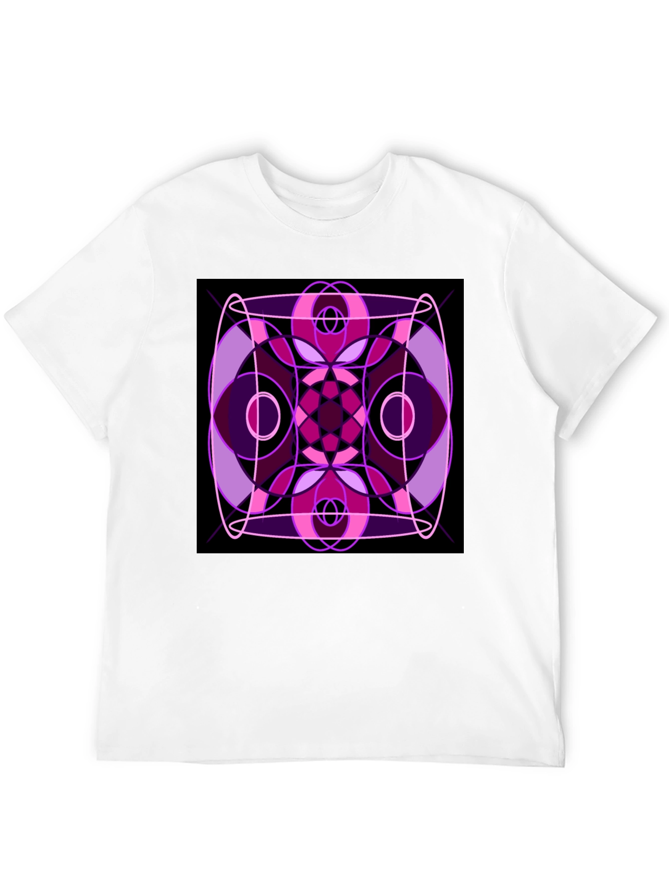 Abstract Geometric Design Black T-Shirt