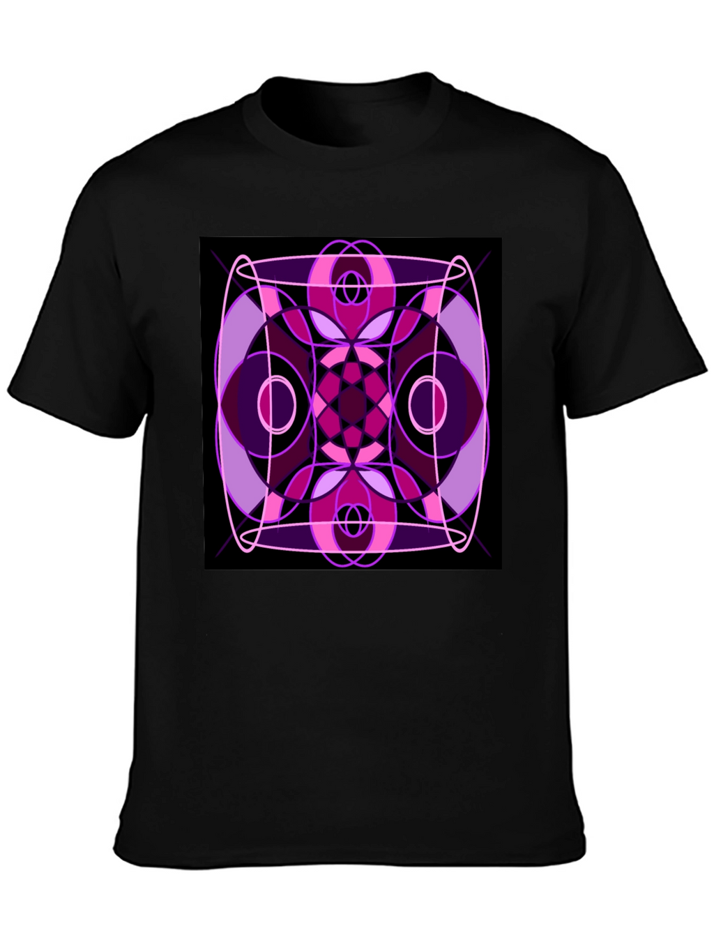 Abstract Geometric Design Black T-Shirt