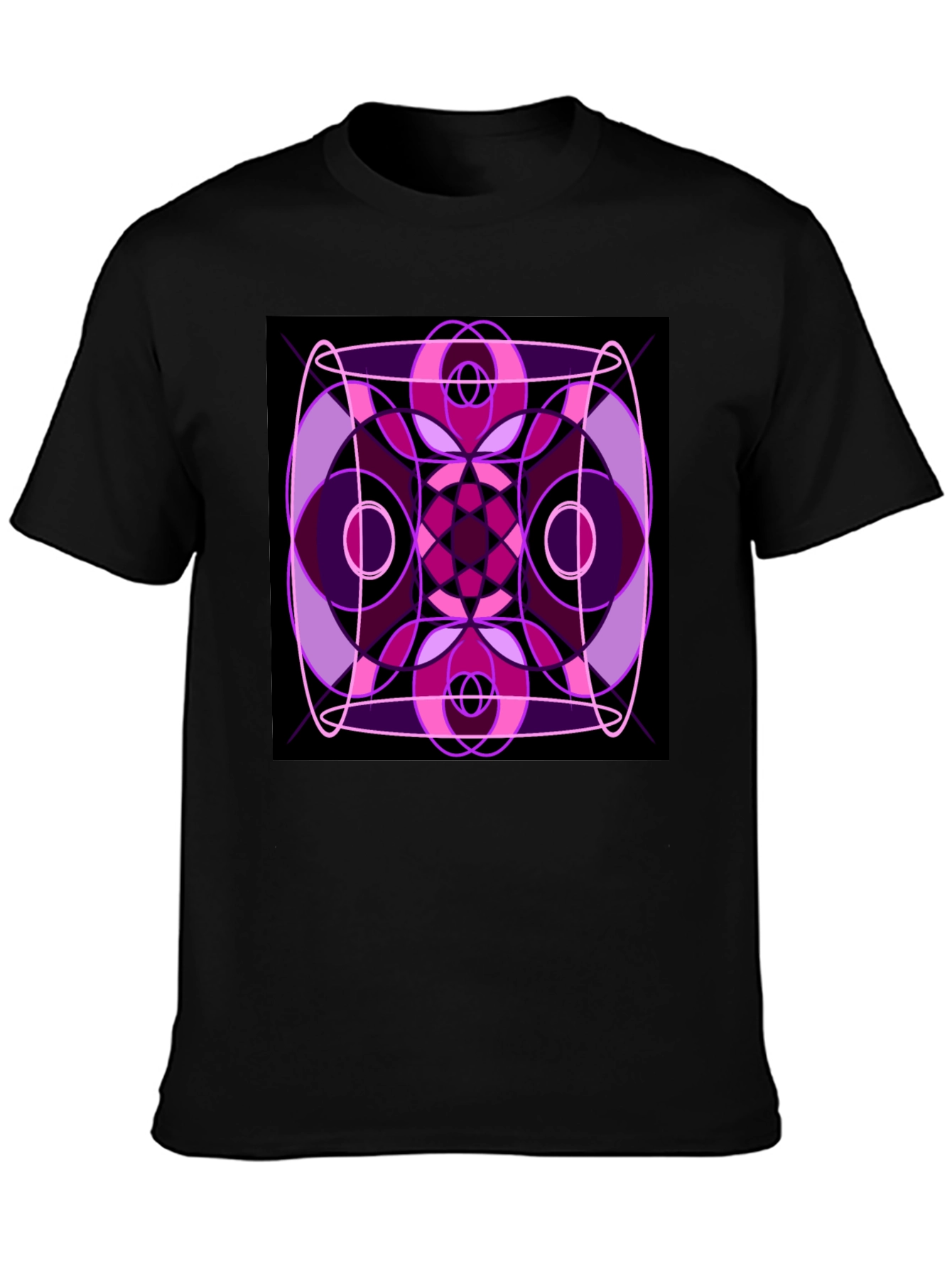 Abstract Geometric Design Black T-Shirt