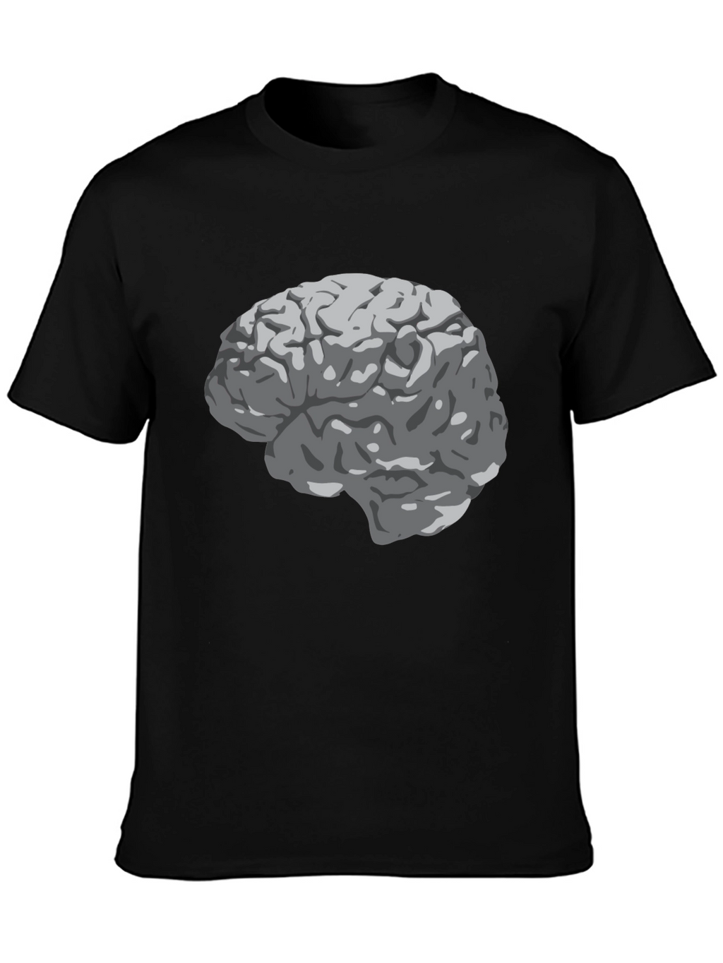 Brain Graphic Print Black T-Shirt