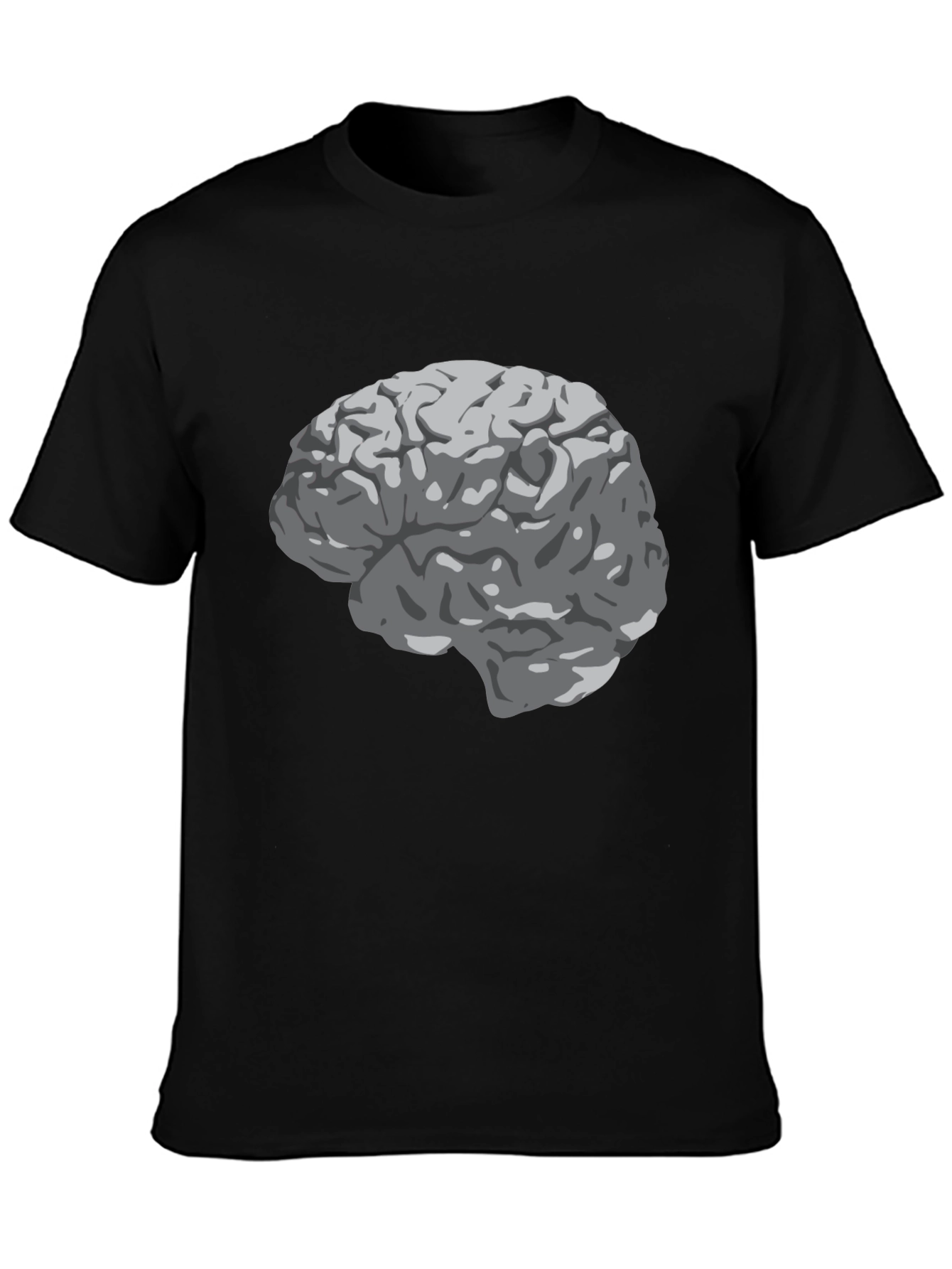 Brain Graphic Print Black T-Shirt