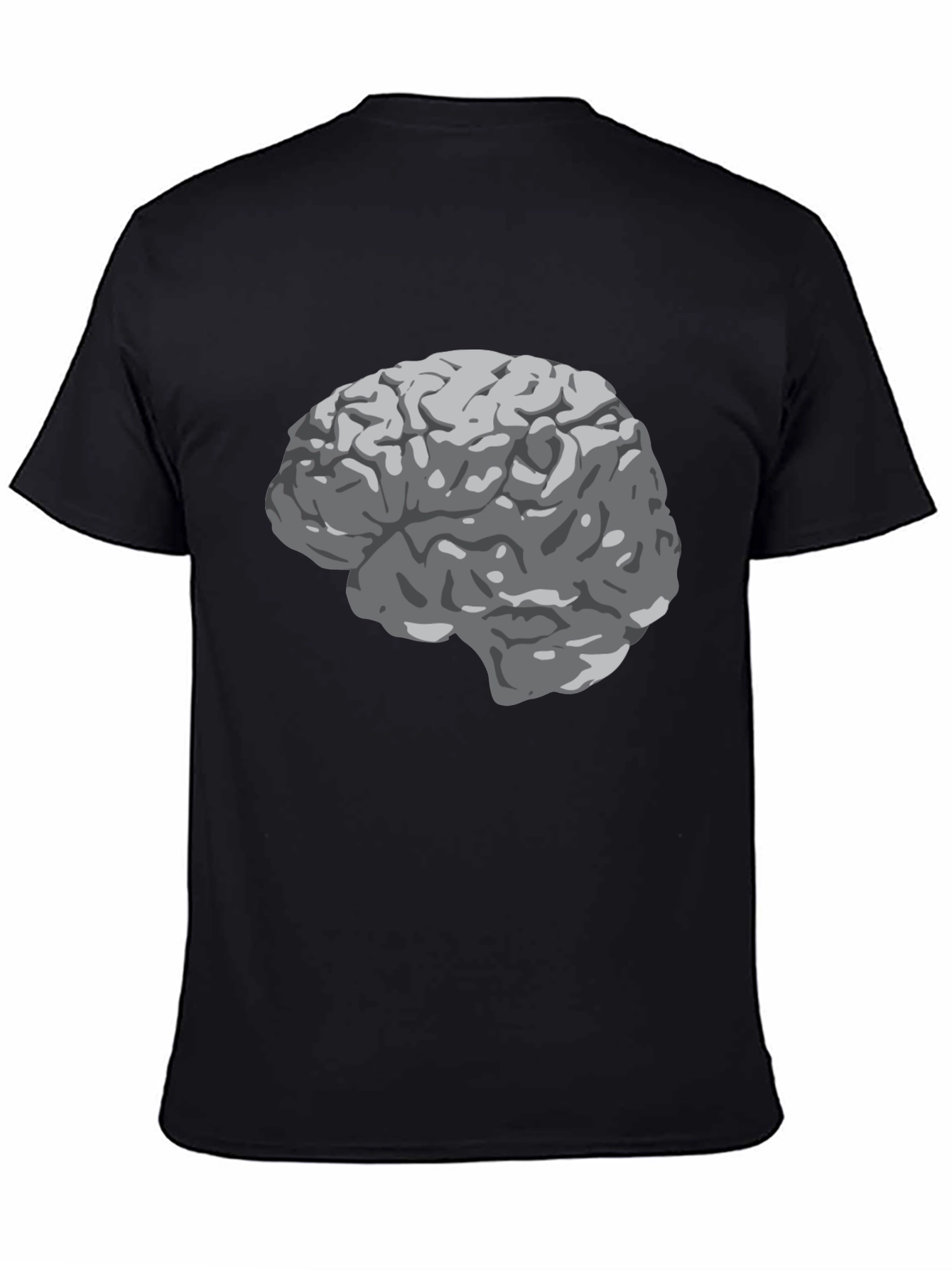 Brain Graphic Print Black T-Shirt