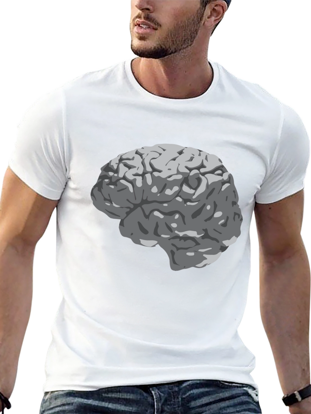 Brain Graphic Print Black T-Shirt