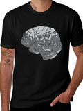 Brain Graphic Print Black T-Shirt