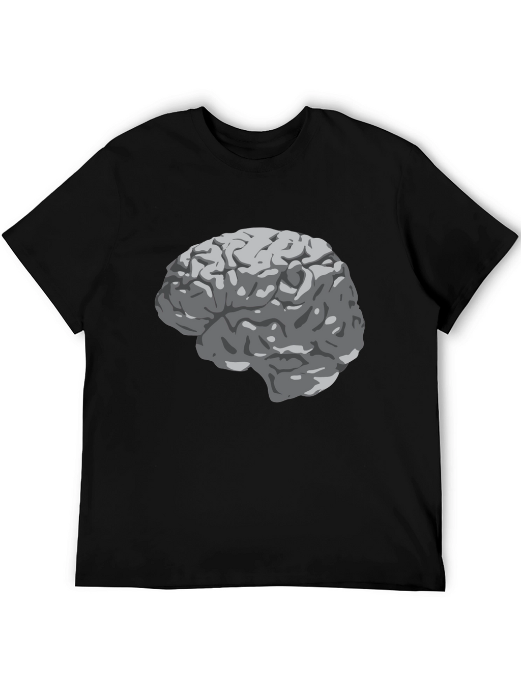 Brain Graphic Print Black T-Shirt