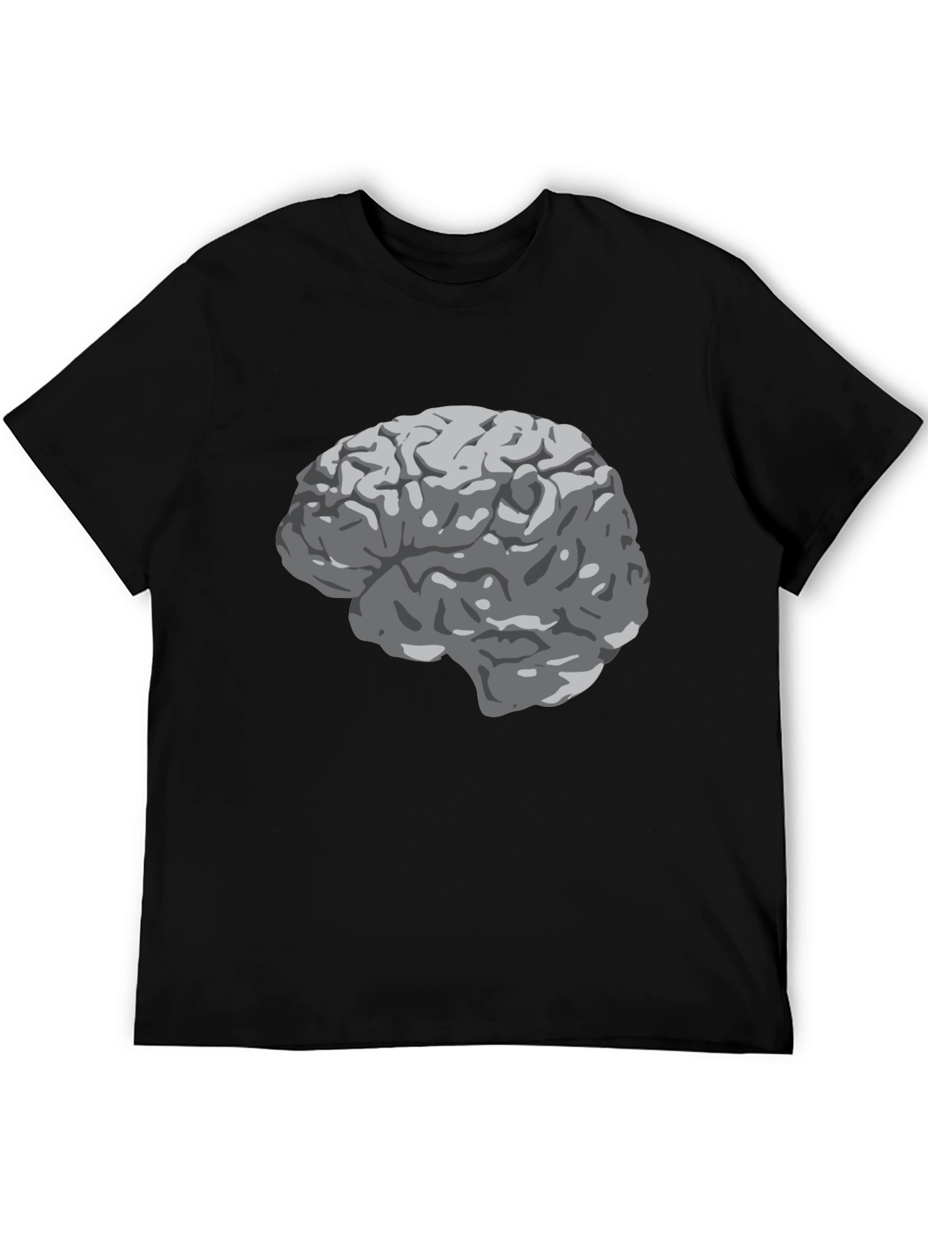 Brain Graphic Print Black T-Shirt