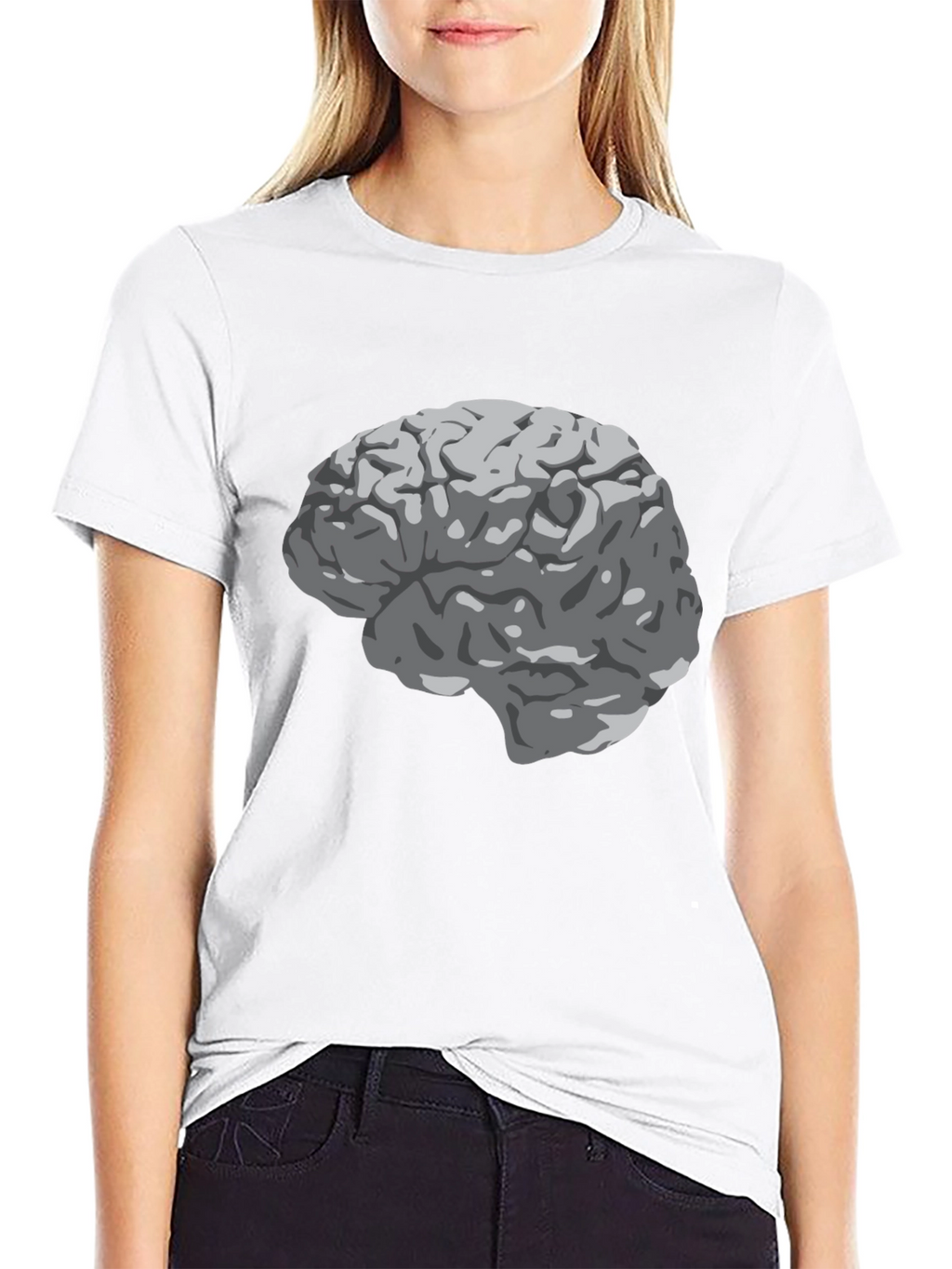 Brain Graphic Print Black T-Shirt