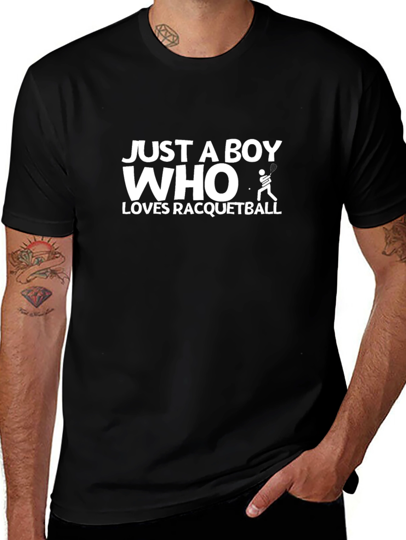 Just A Boy Who Loves Racquetball Graphic Tee
