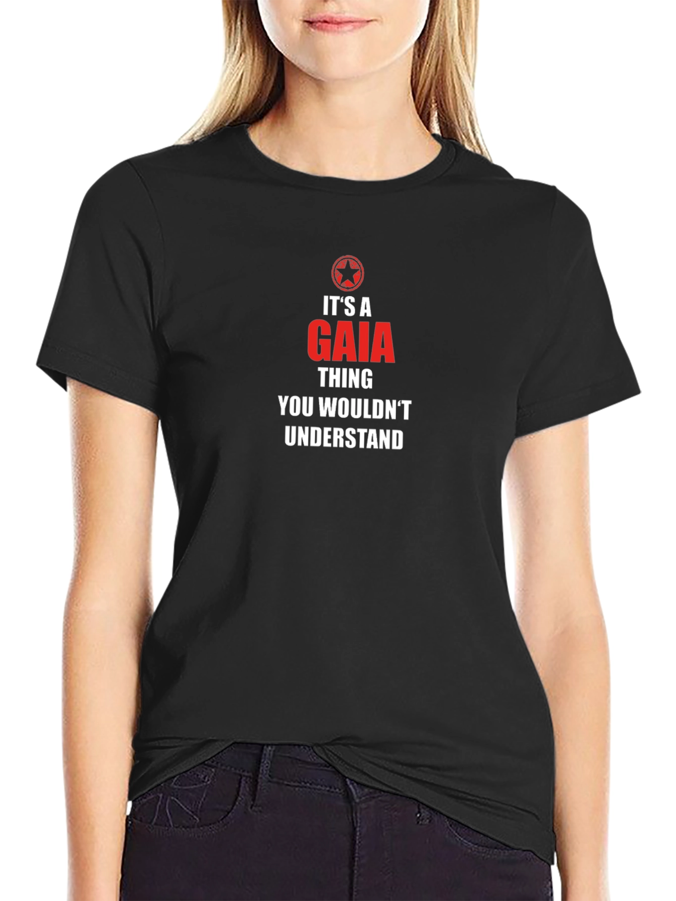 Its a Gaia Thing T-Shirt - Black Cotton Graphic Tee