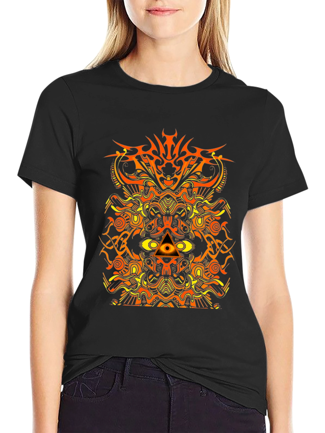 Abstract Geometric Graphic Print Mens T-Shirt