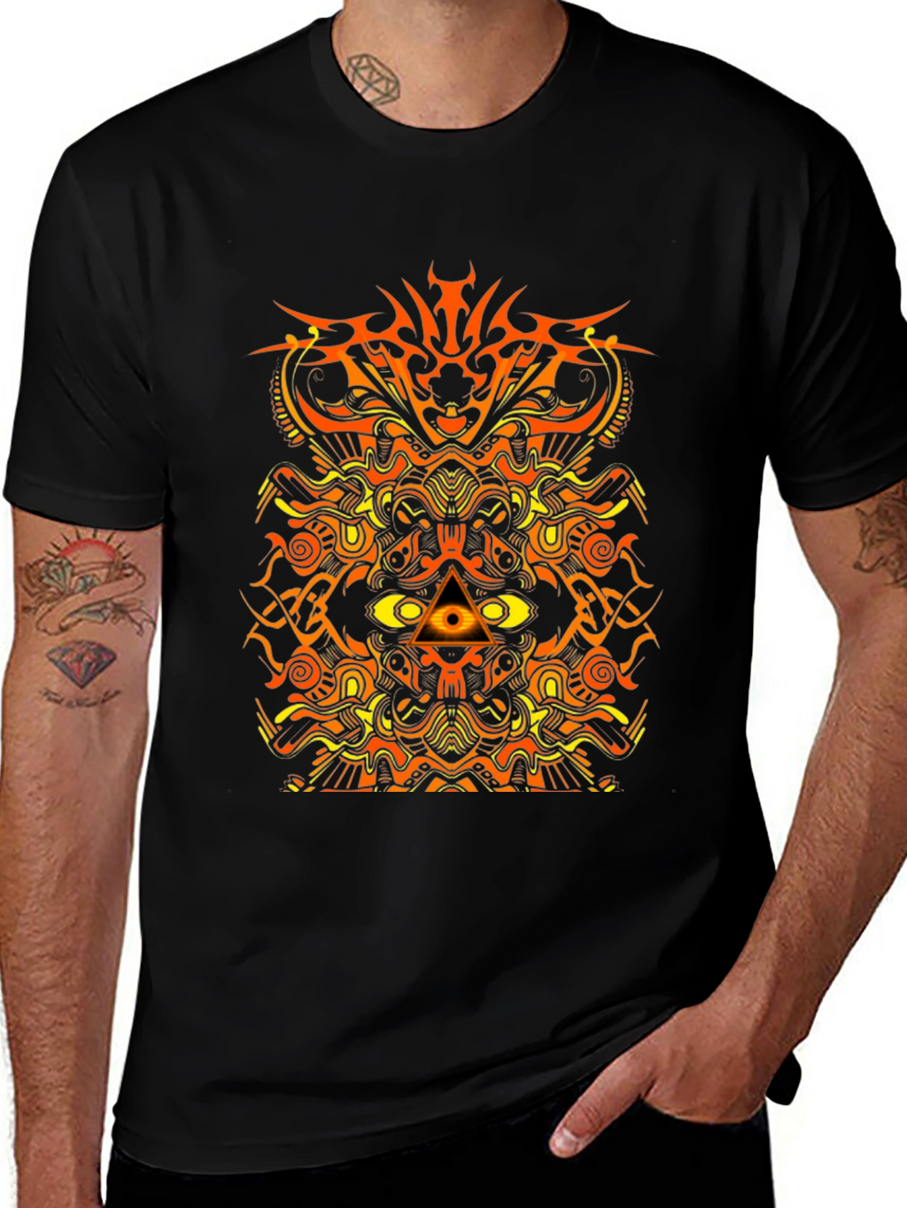 Abstract Geometric Graphic Print Mens T-Shirt