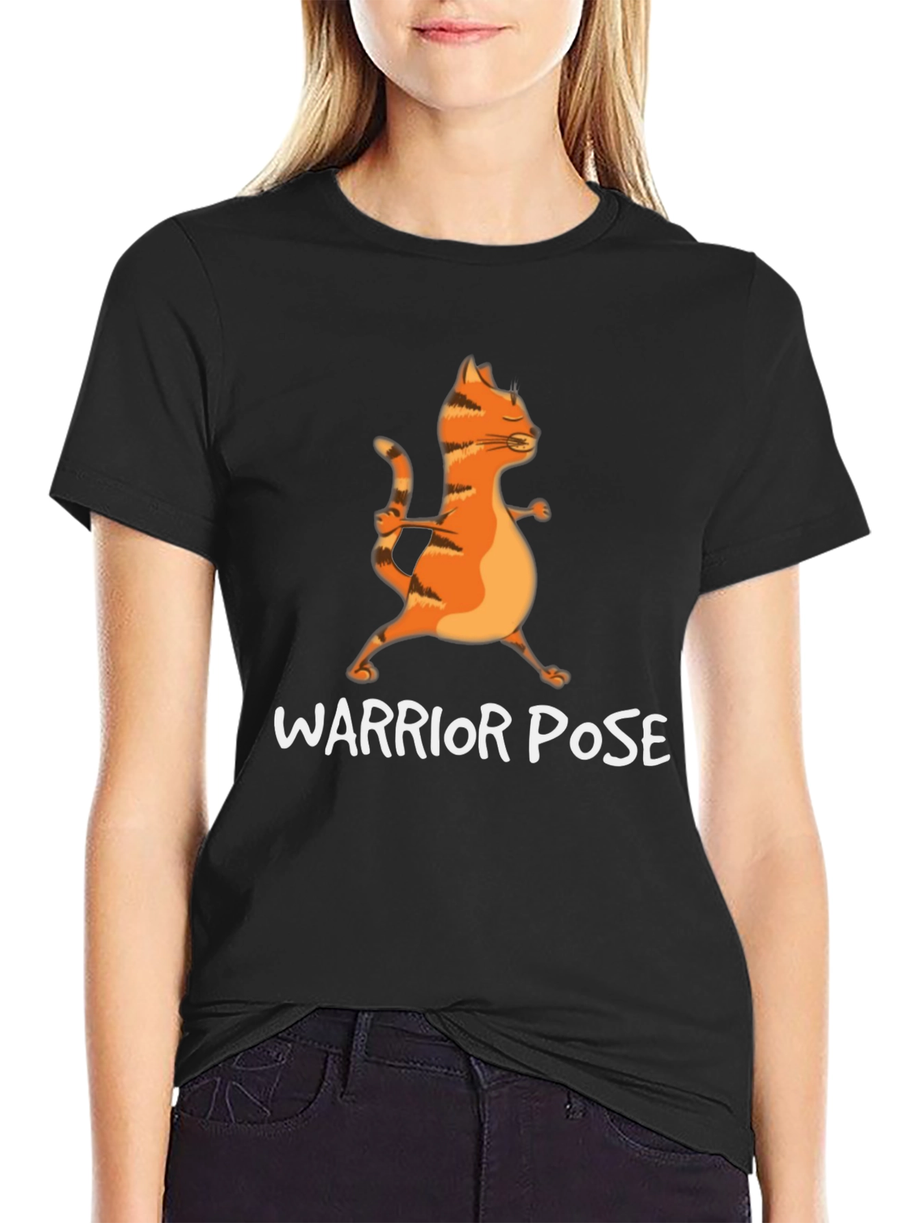 Yoga Cat Warrior Pose T-Shirt
