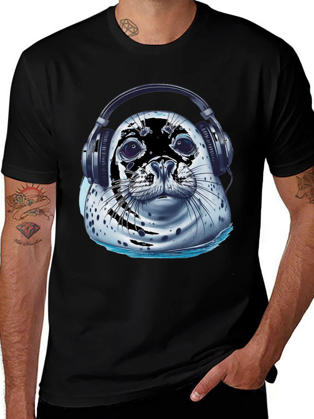 Cool Seal T-Shirt - Seal with Headphones