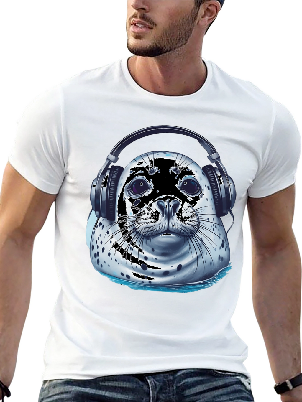 Cool Seal T-Shirt - Seal with Headphones