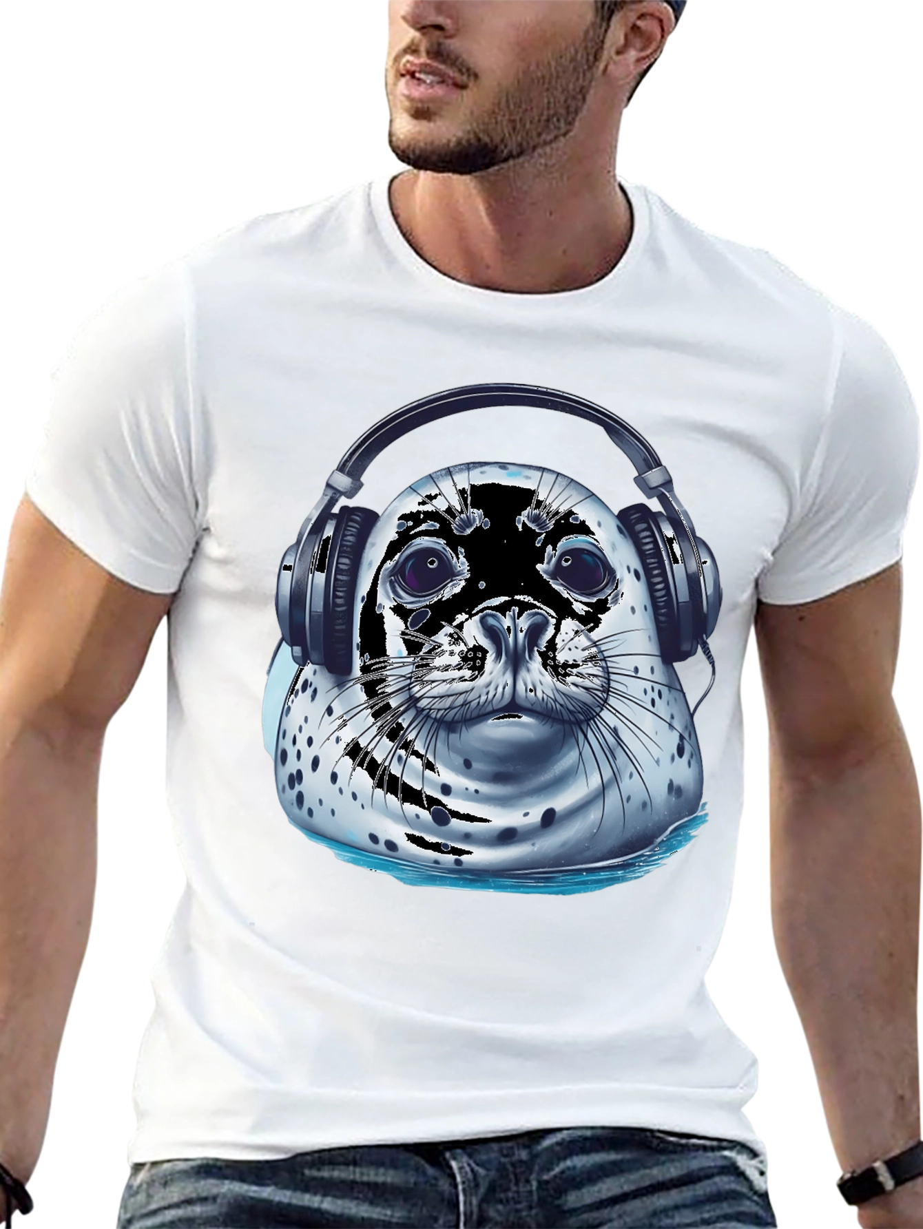 Cool Seal T-Shirt - Seal with Headphones