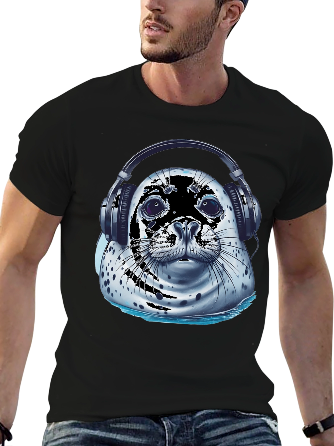 Cool Seal T-Shirt - Seal with Headphones