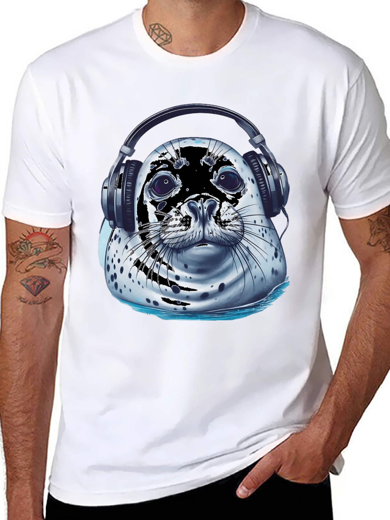 Cool Seal T-Shirt - Seal with Headphones