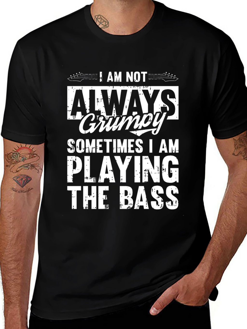 Grumpy Bass Player Graphic T-Shirt