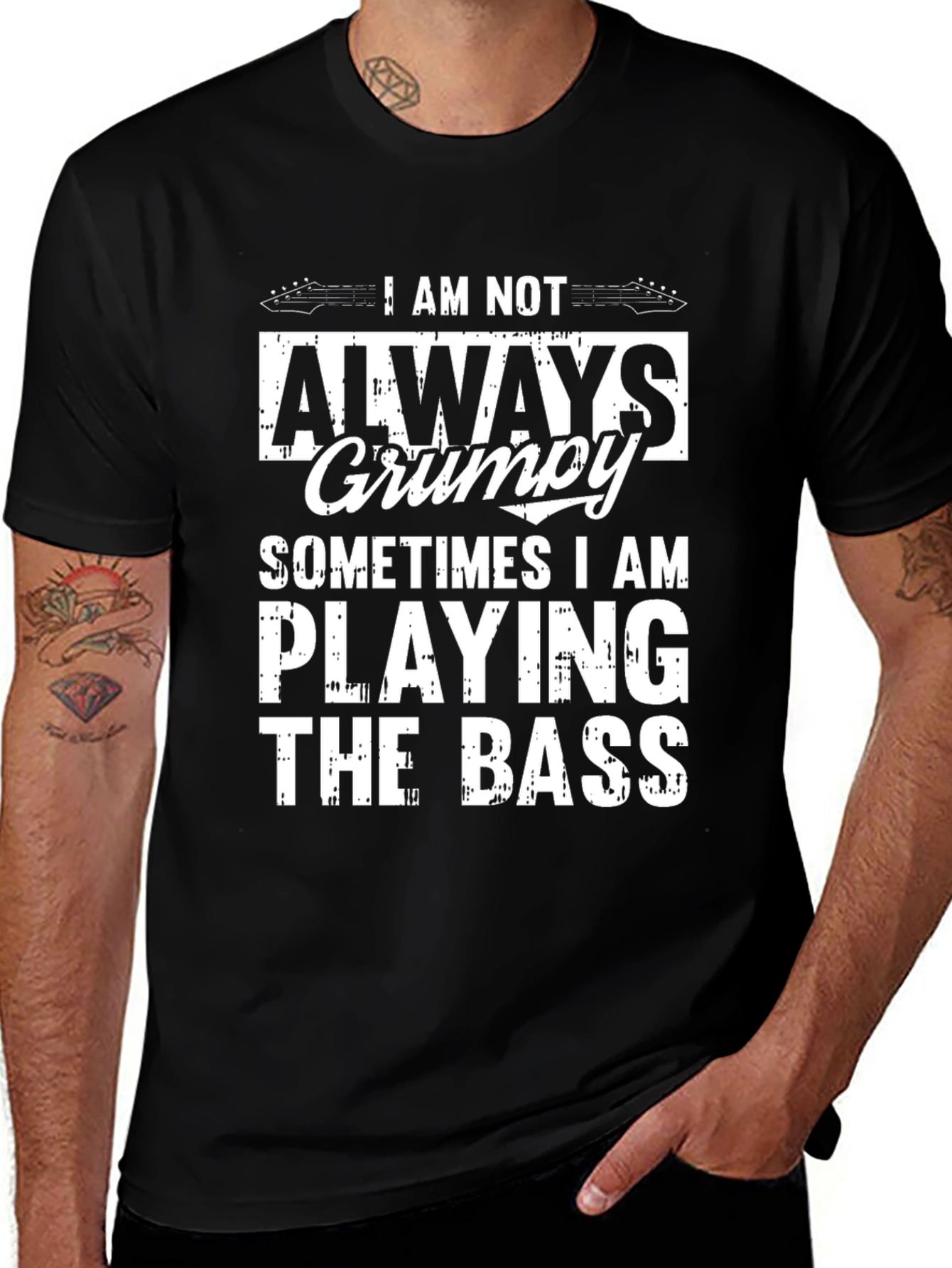 Grumpy Bass Player Graphic T-Shirt