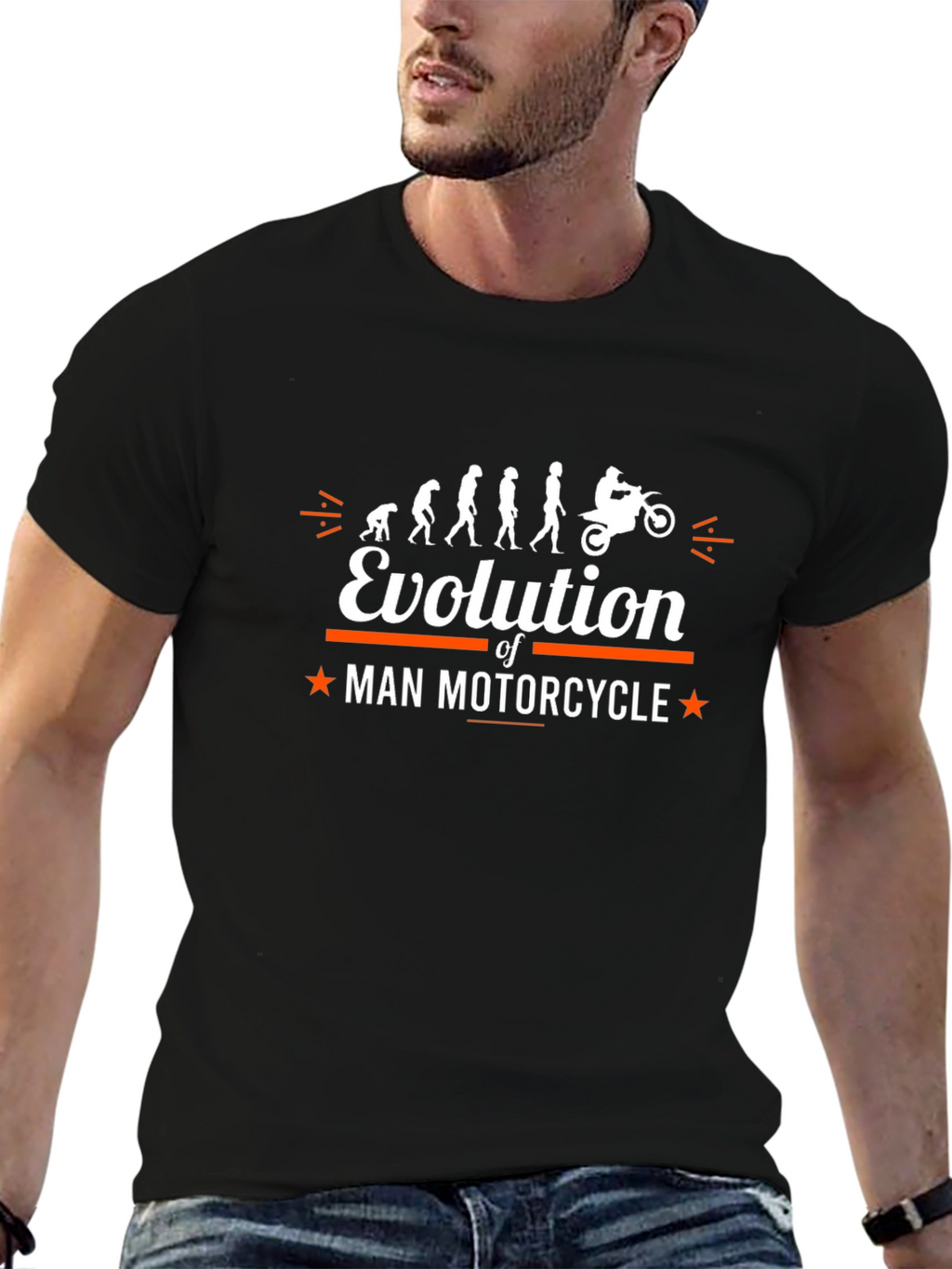 Evolution of Man Motorcycle T-Shirt