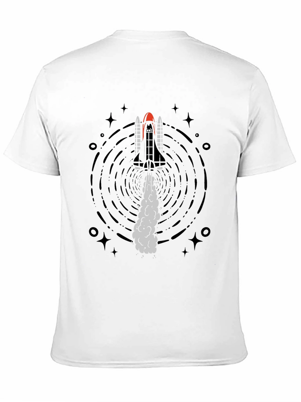 Rocket Launch Graphic Tee - Black Cotton T-Shirt