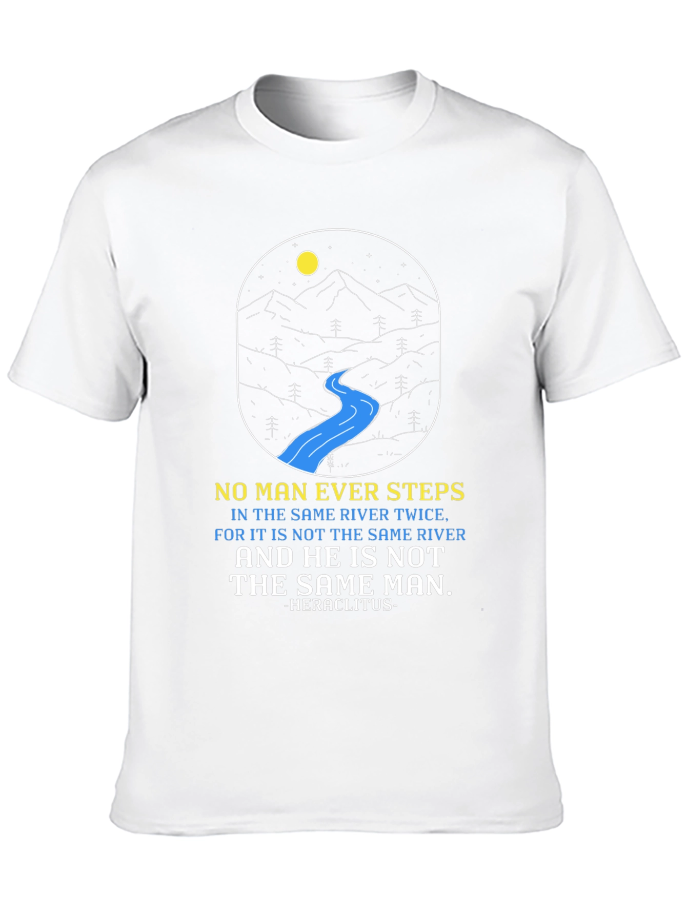 Philosophical River T-Shirt: Heraclitus Quote Tee