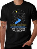 Philosophical River T-Shirt: Heraclitus Quote Tee