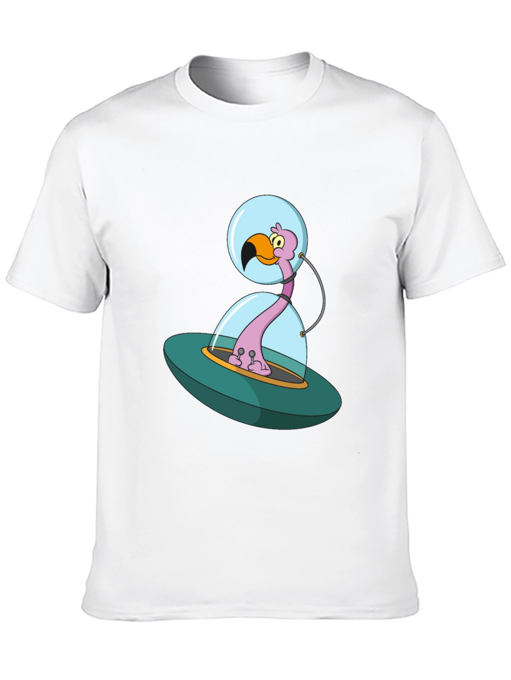 Space Flamingo T-Shirt - Unique Cartoon Design