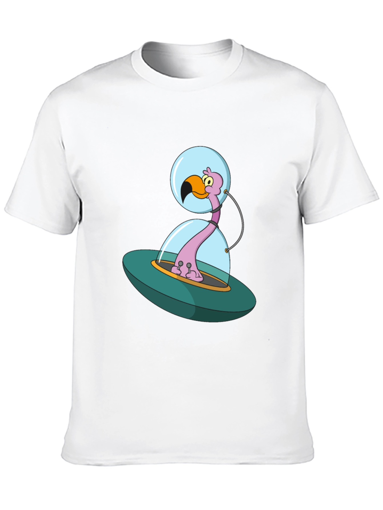 Space Flamingo T-Shirt - Unique Cartoon Design