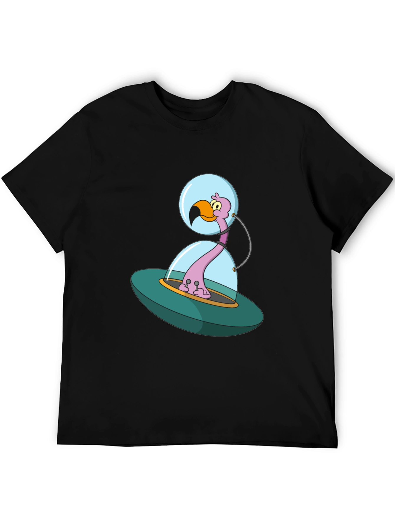 Space Flamingo T-Shirt - Unique Cartoon Design
