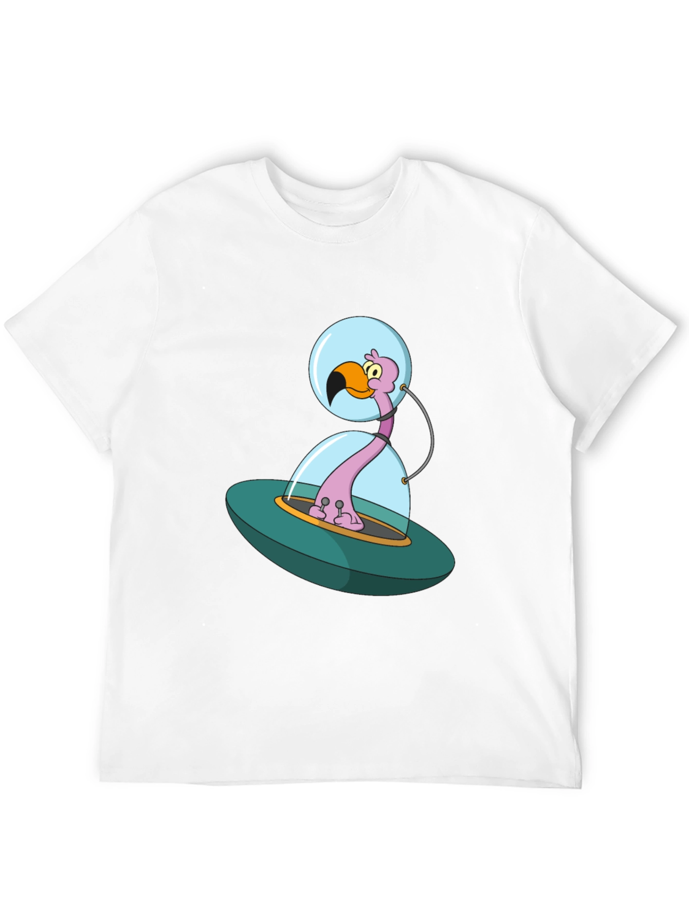 Space Flamingo T-Shirt - Unique Cartoon Design