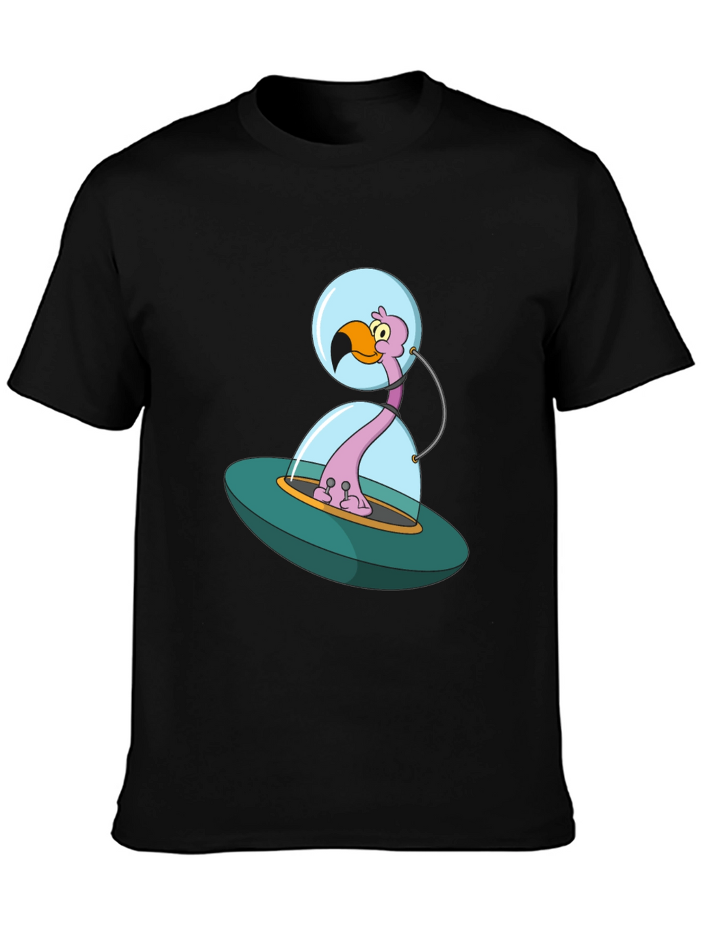 Space Flamingo T-Shirt - Unique Cartoon Design