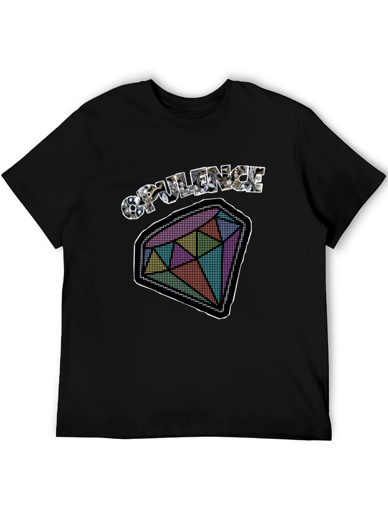 Opulence Diamond Graphic Tee - Black