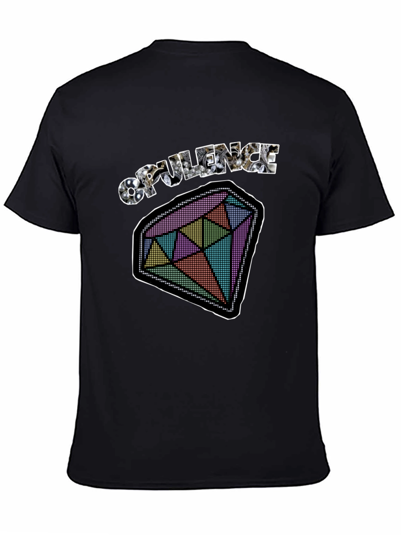 Opulence Diamond Graphic Tee - Black