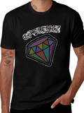 Opulence Diamond Graphic Tee - Black