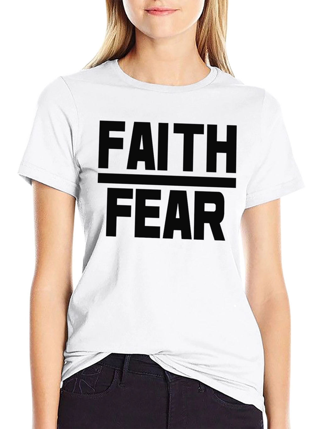 Faith Over Fear Black Graphic Tee