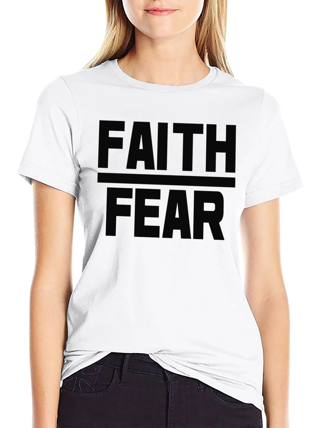 Faith Over Fear Black Graphic Tee