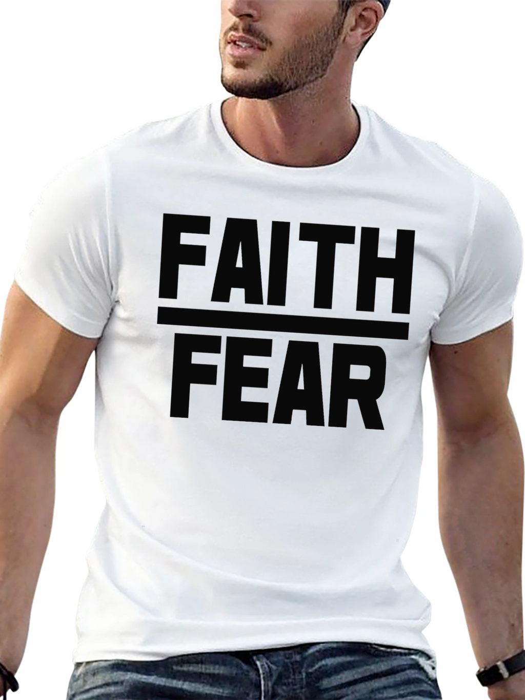Faith Over Fear Black Graphic Tee