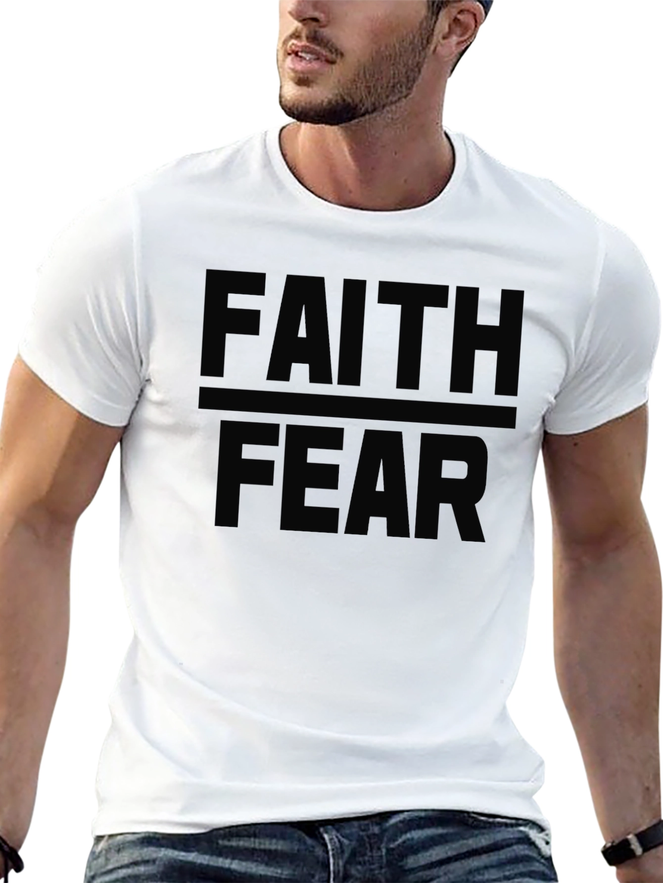 Faith Over Fear Black Graphic Tee