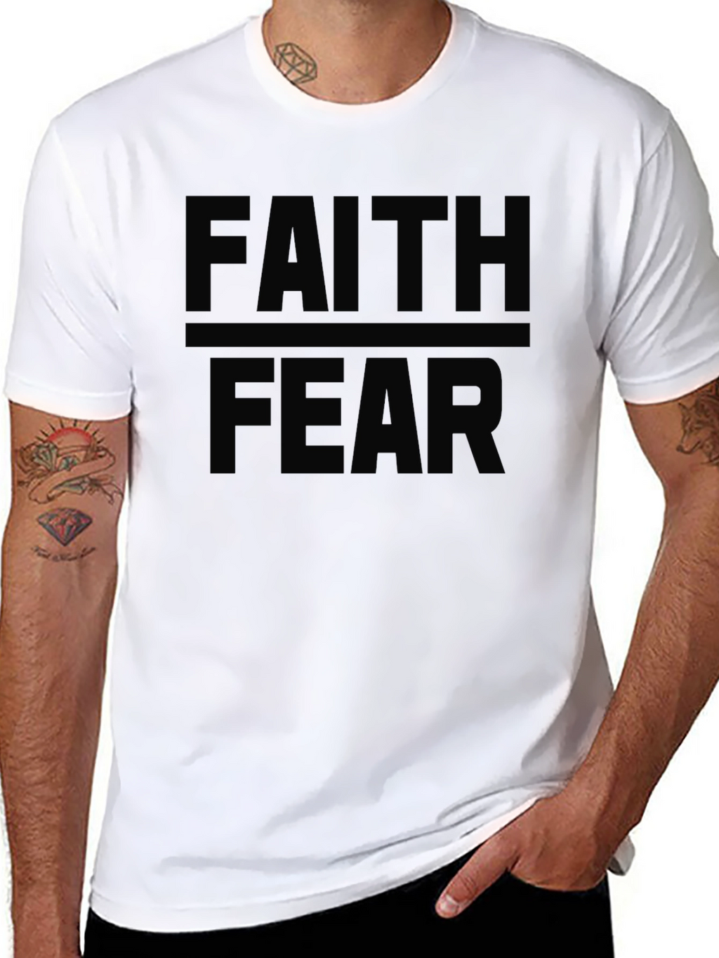 Faith Over Fear Black Graphic Tee