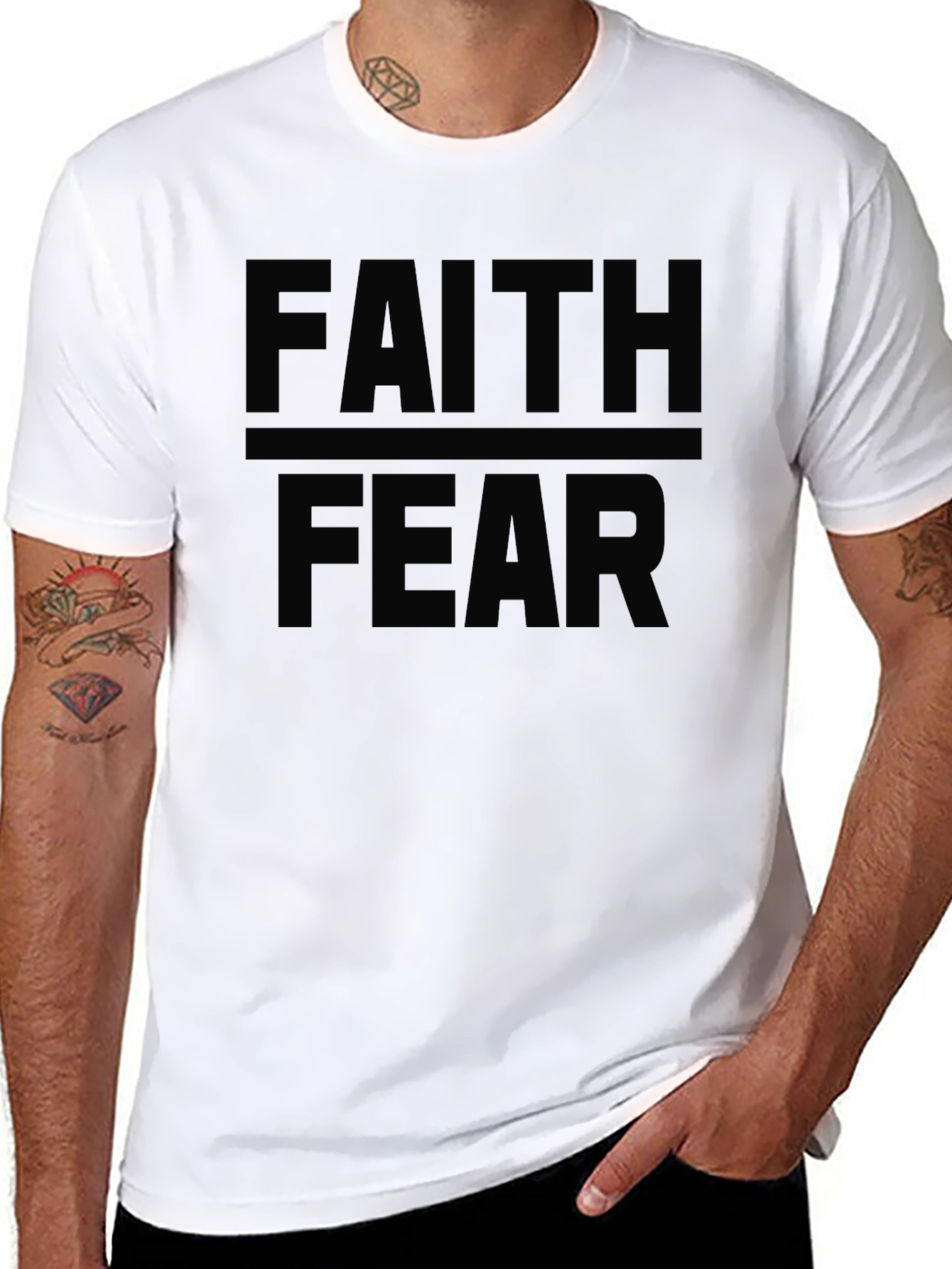 Faith Over Fear Black Graphic Tee