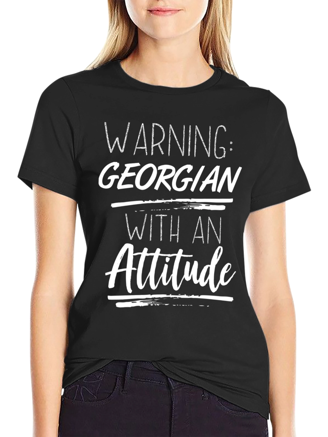Warning Georgian Attitude Graphic T-Shirt