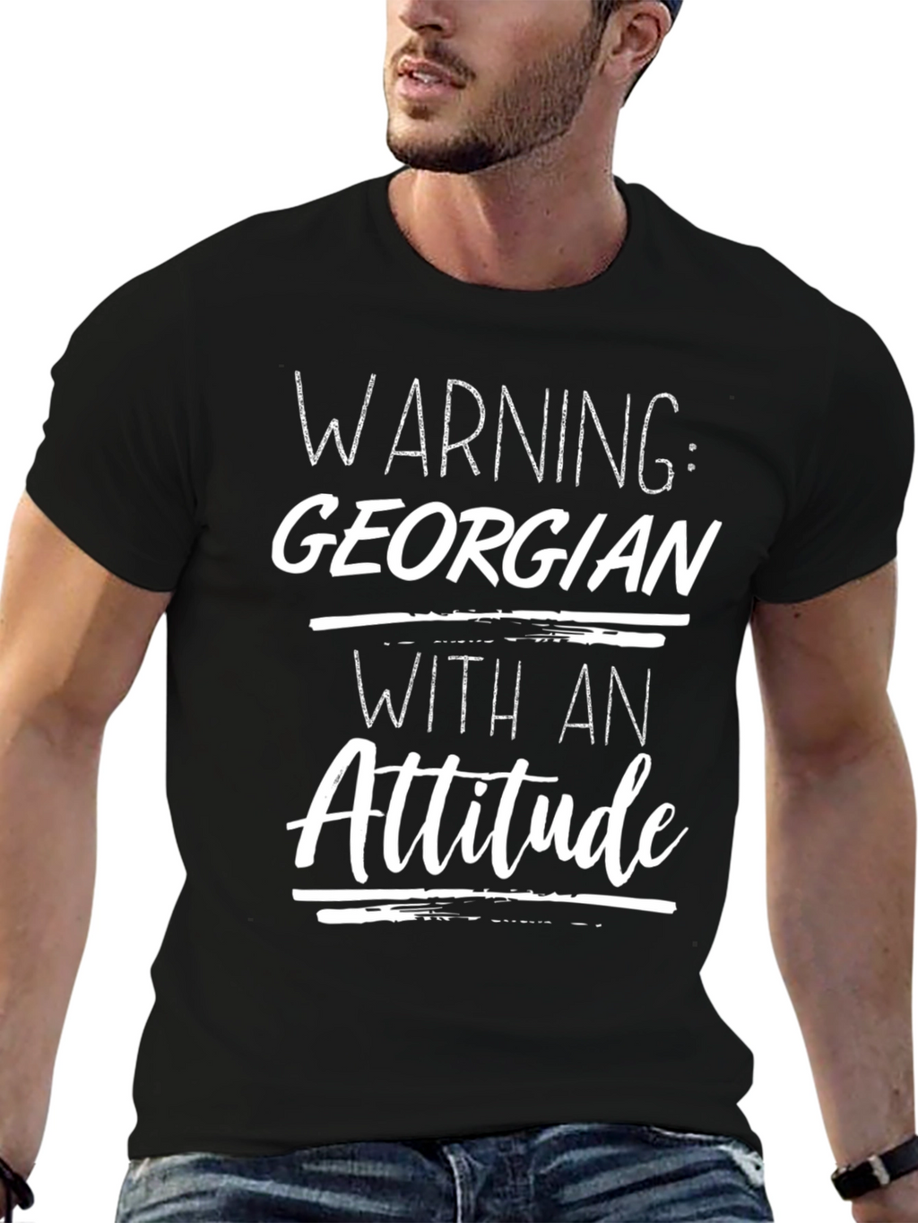 Warning Georgian Attitude Graphic T-Shirt