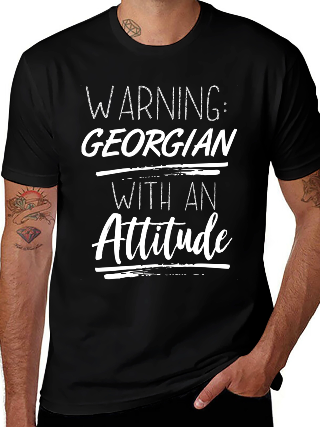 Warning Georgian Attitude Graphic T-Shirt