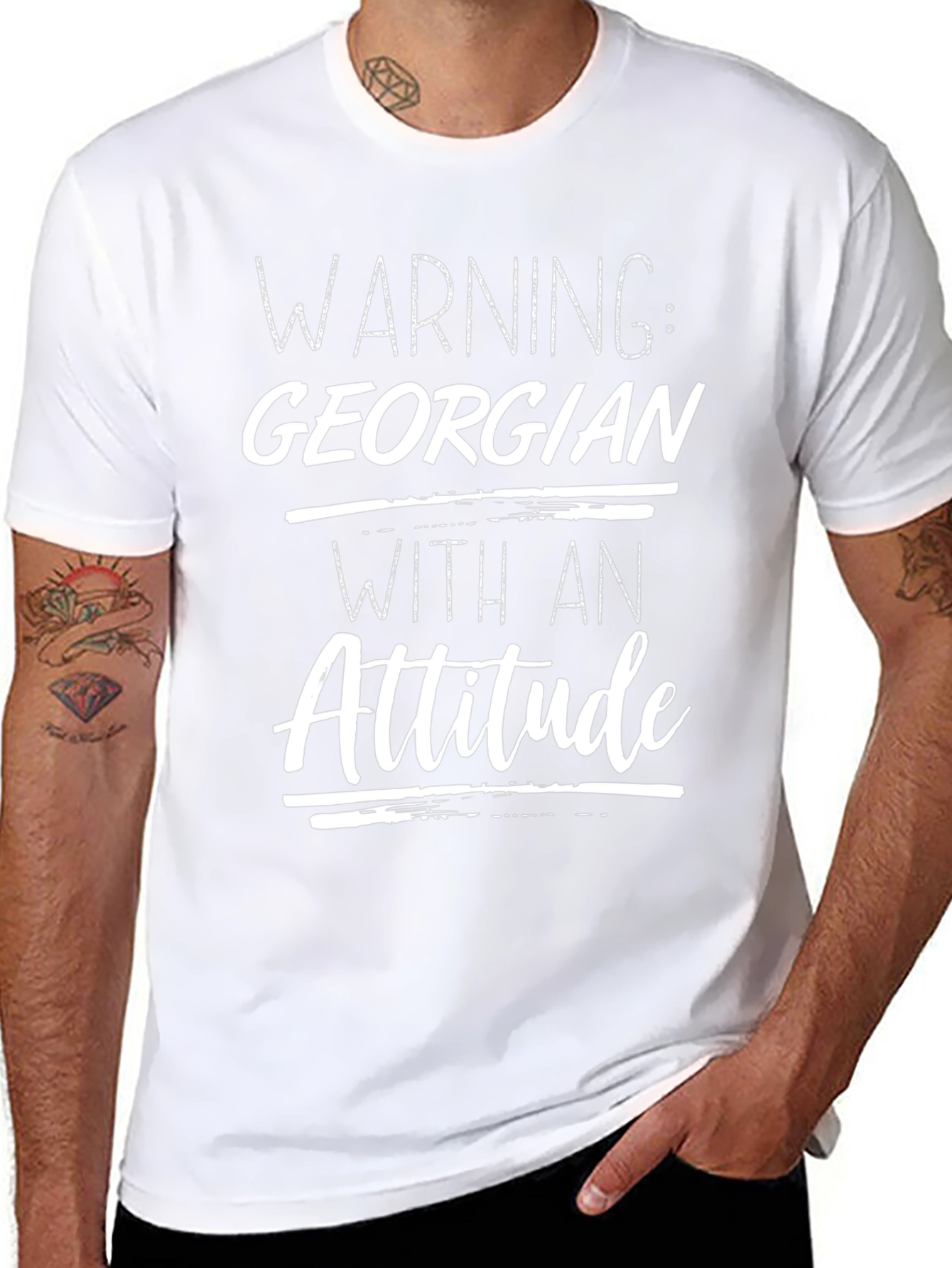 Warning Georgian Attitude Graphic T-Shirt