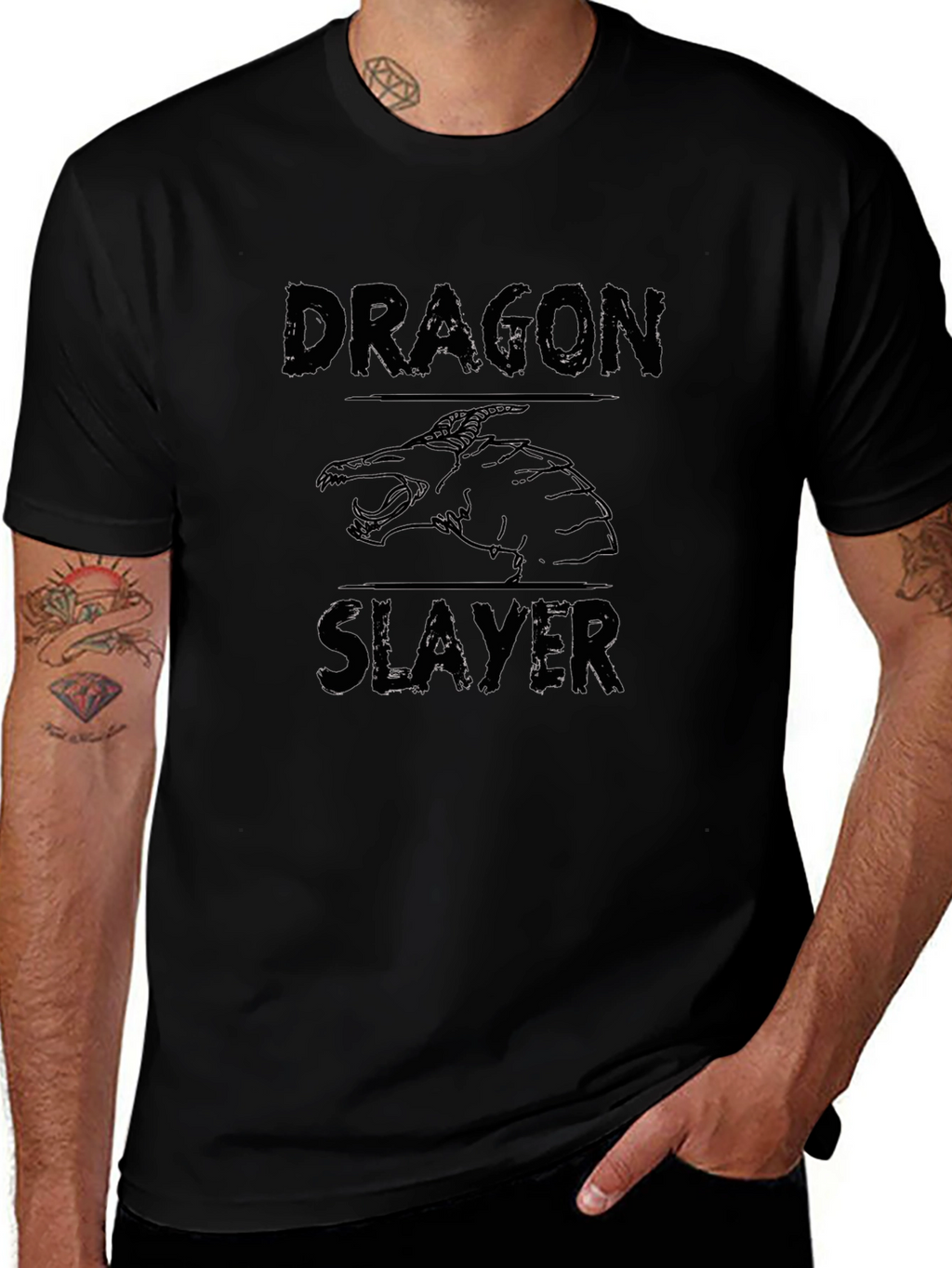 Dragon Slayer Graphic Black T-Shirt