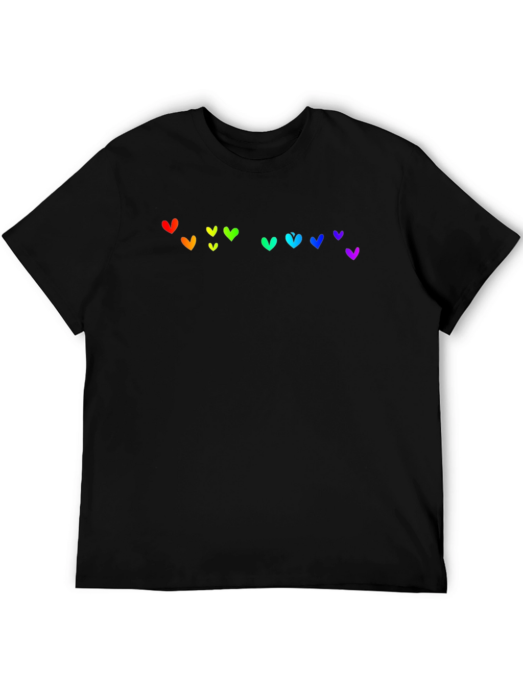Rainbow Heart Graphic Black T-Shirt