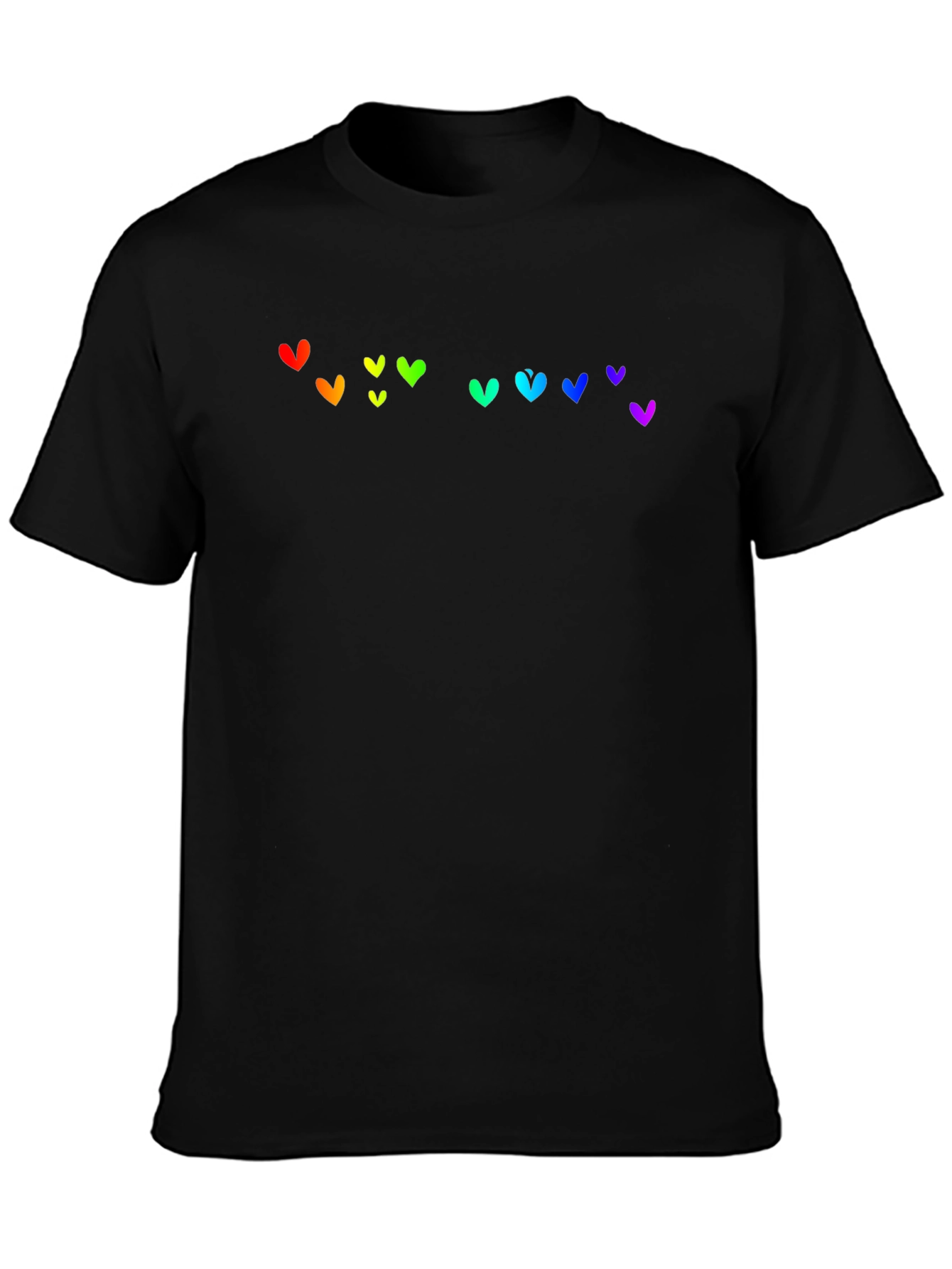 Rainbow Heart Graphic Black T-Shirt